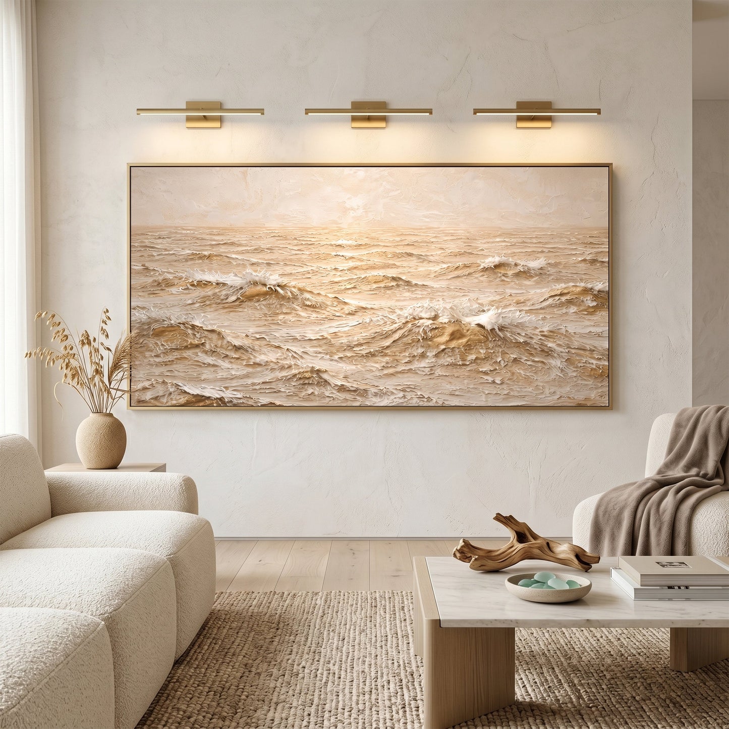 Warm Ocean - Cream and Soft Gold
