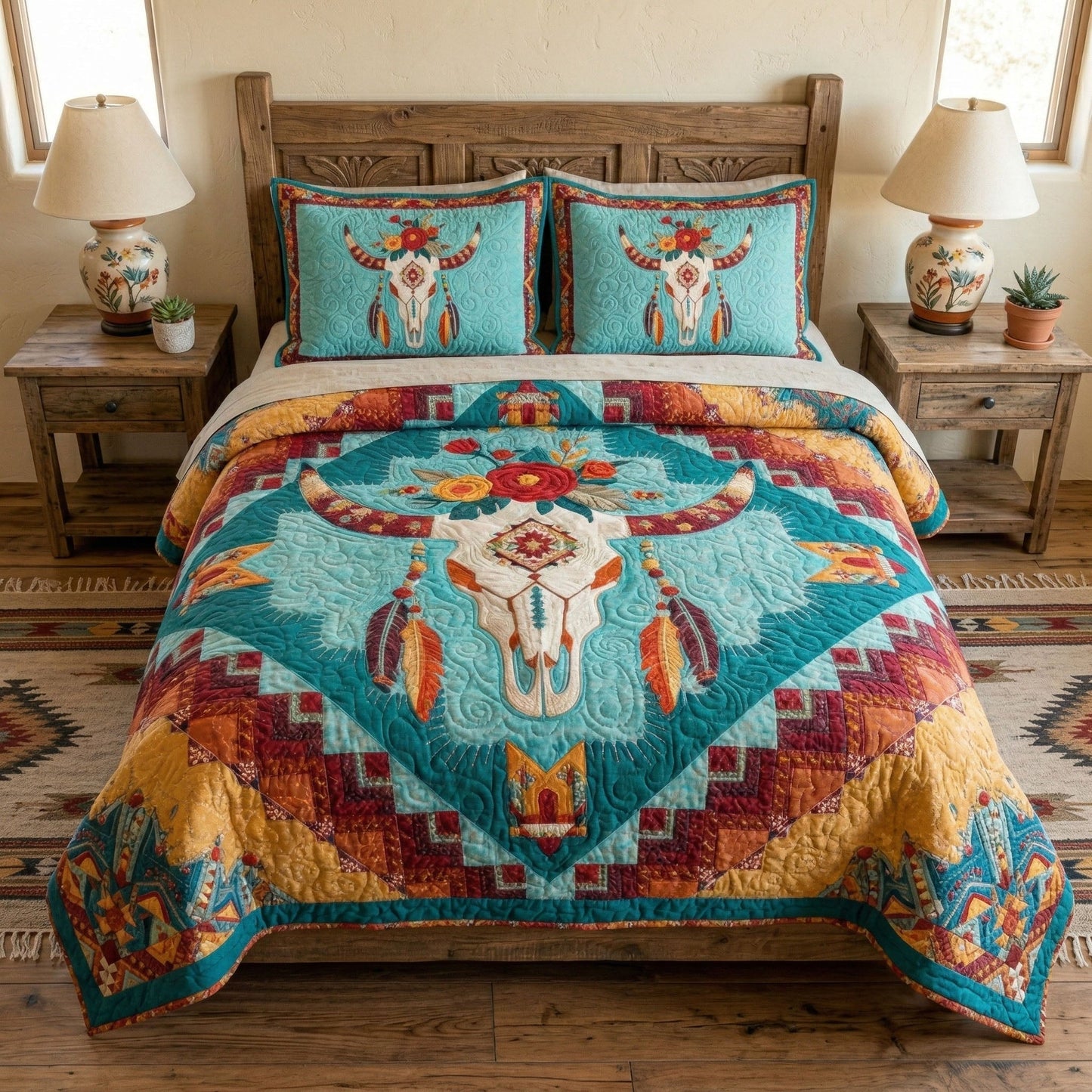 Western Edge 3-Piece Quilted Bedding Set - Single (59" x 70")