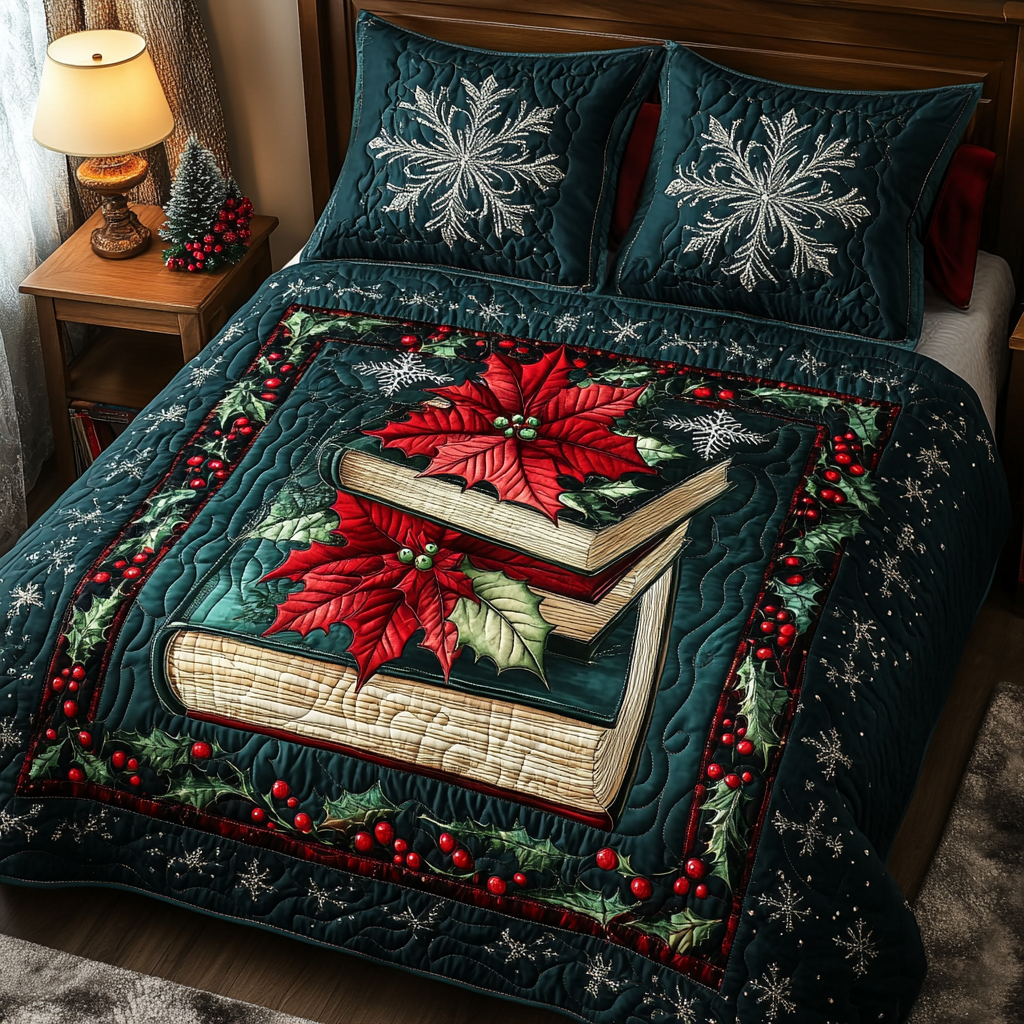 Whispered Words 3-Piece Quilted Bedding Set - Single (59" x 70")