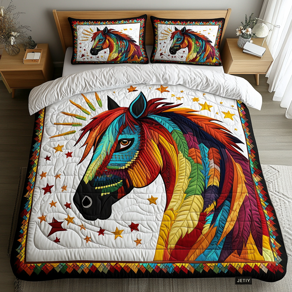 Wild Wind Harmony 3-Piece Quilted Bedding Set - Single (59" x 70")