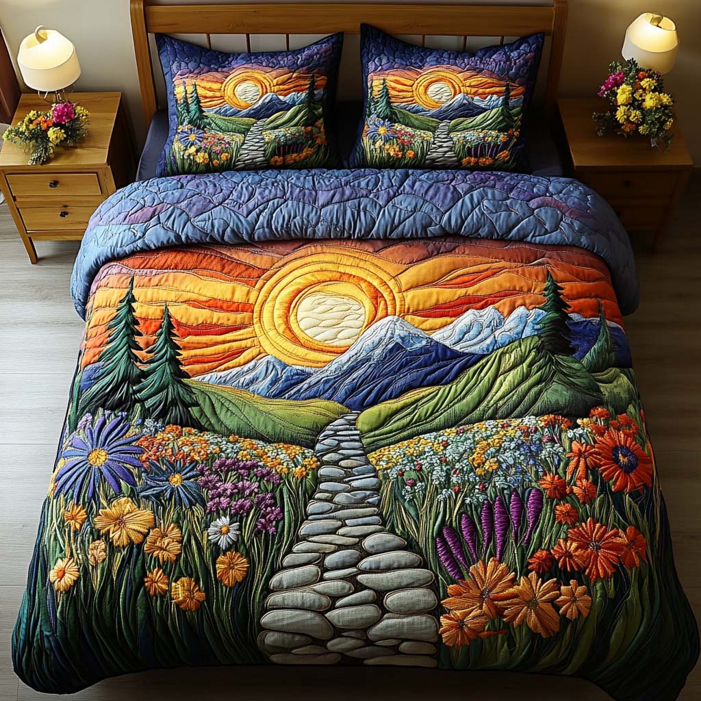 Winding Wonder 3-Piece Quited Bedding Set - Single (59" x 70")