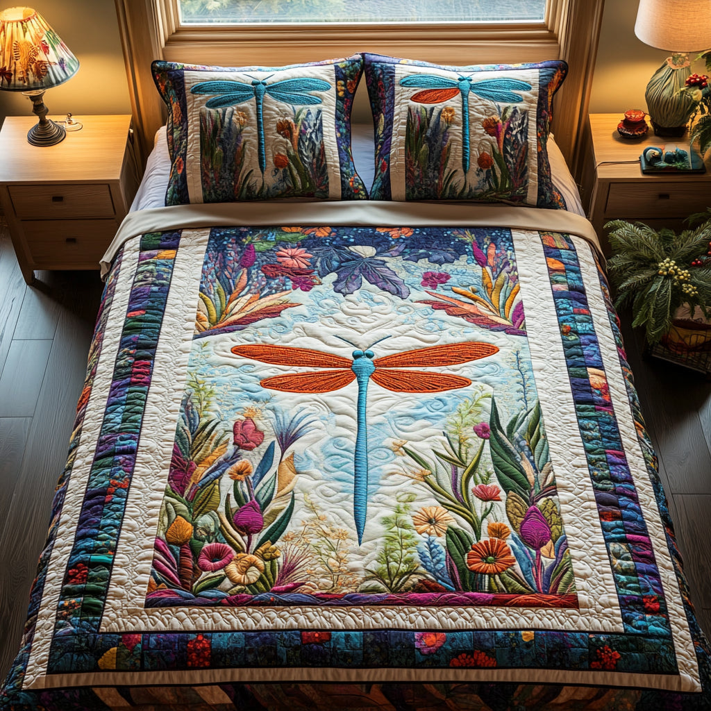 Winged Serenity 3-Piece Quilted Bedding Set - Single (59" x 70")