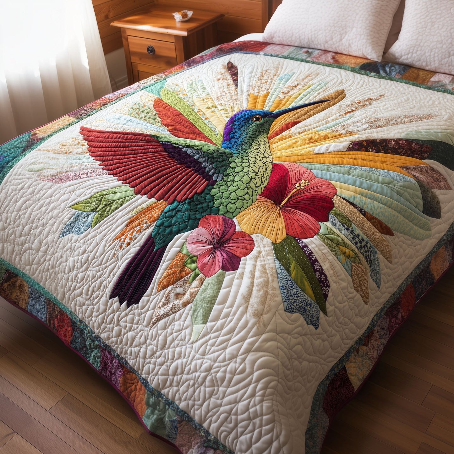 Wings of Serenity 3-Piece Quilted Bedding Set - Single (59" x 70")