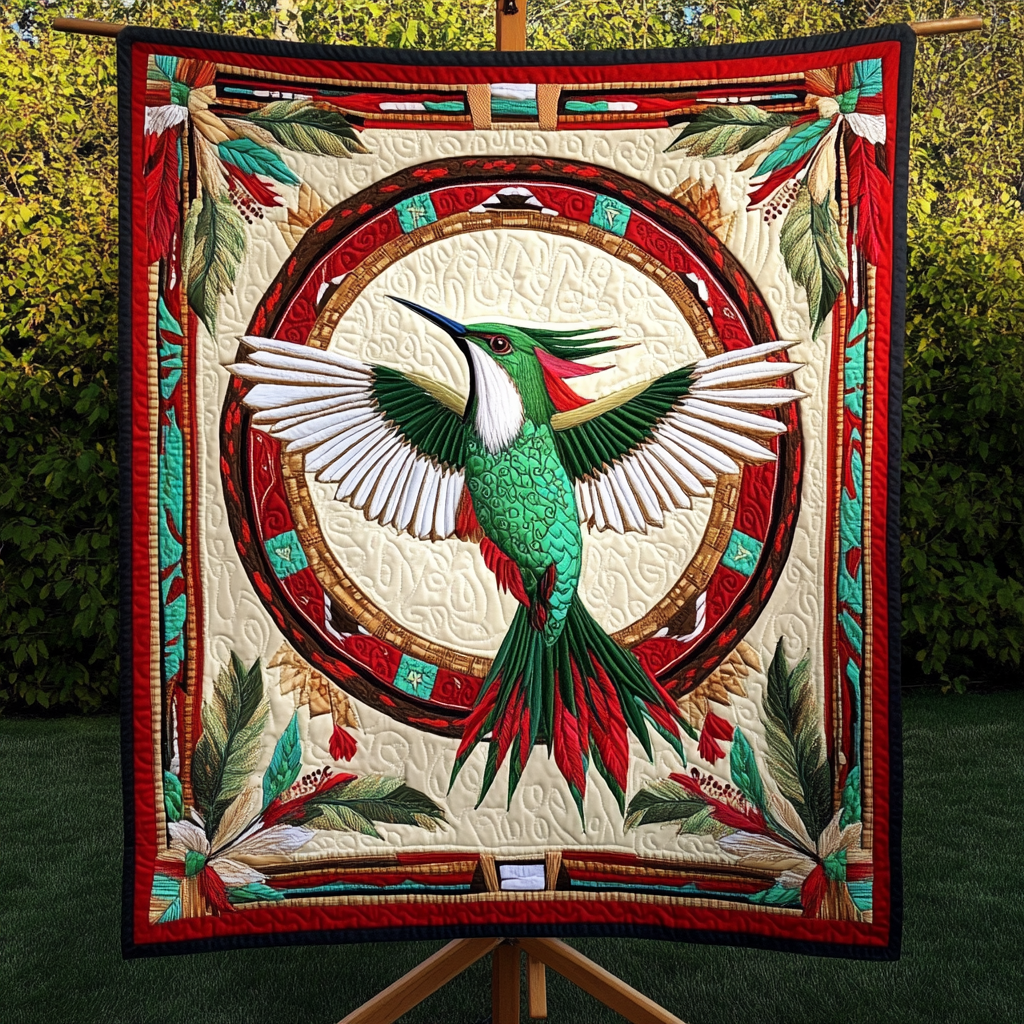 Wings of the Aztec Sunrise Quilted Blanket - Throw (55" x 60")