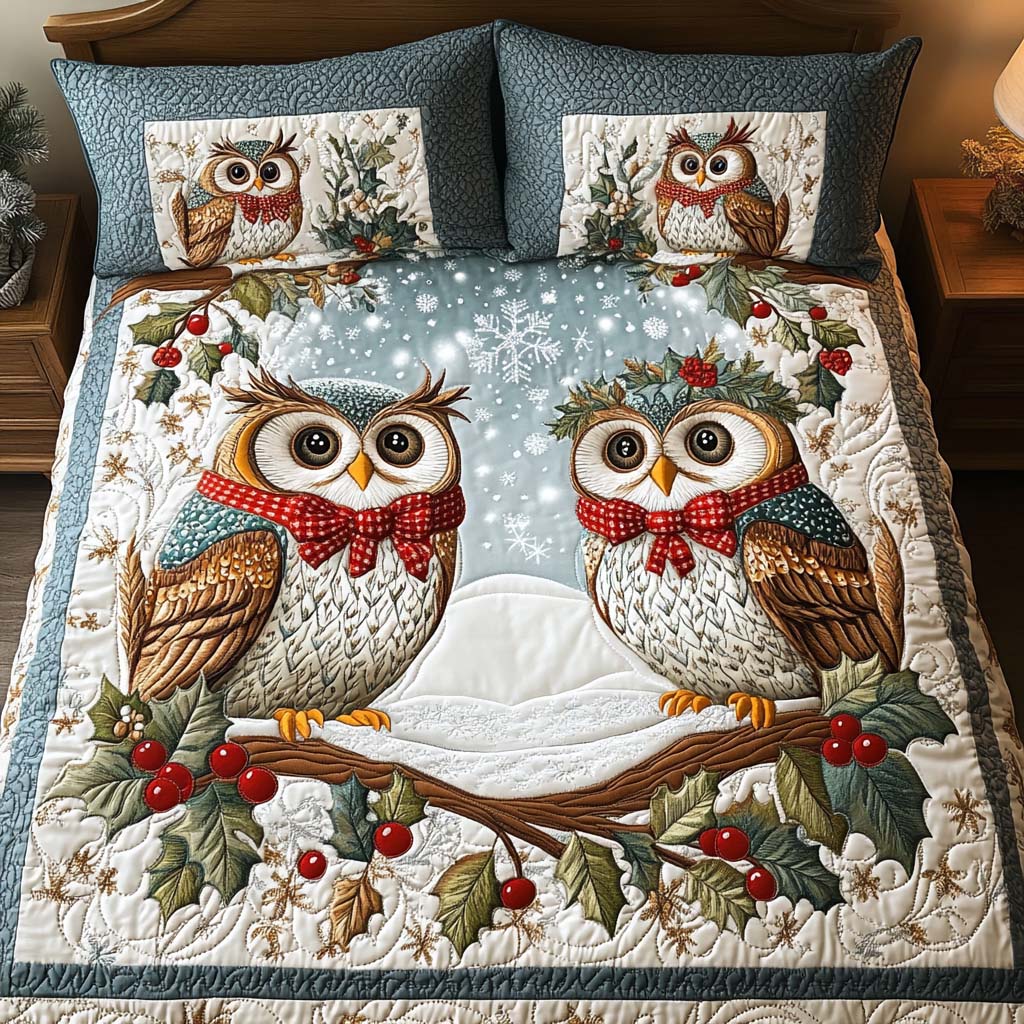 Winter Companions 3-Piece Quilted Bedding Set - Single (59" x 70")