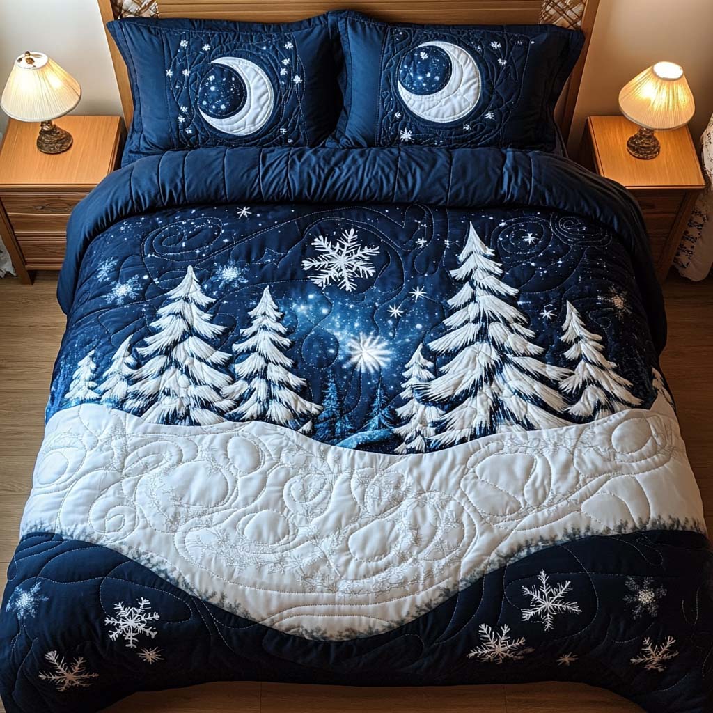 Winter Magic 3-Piece Quilted Bedding Set - Single (59" x 70")