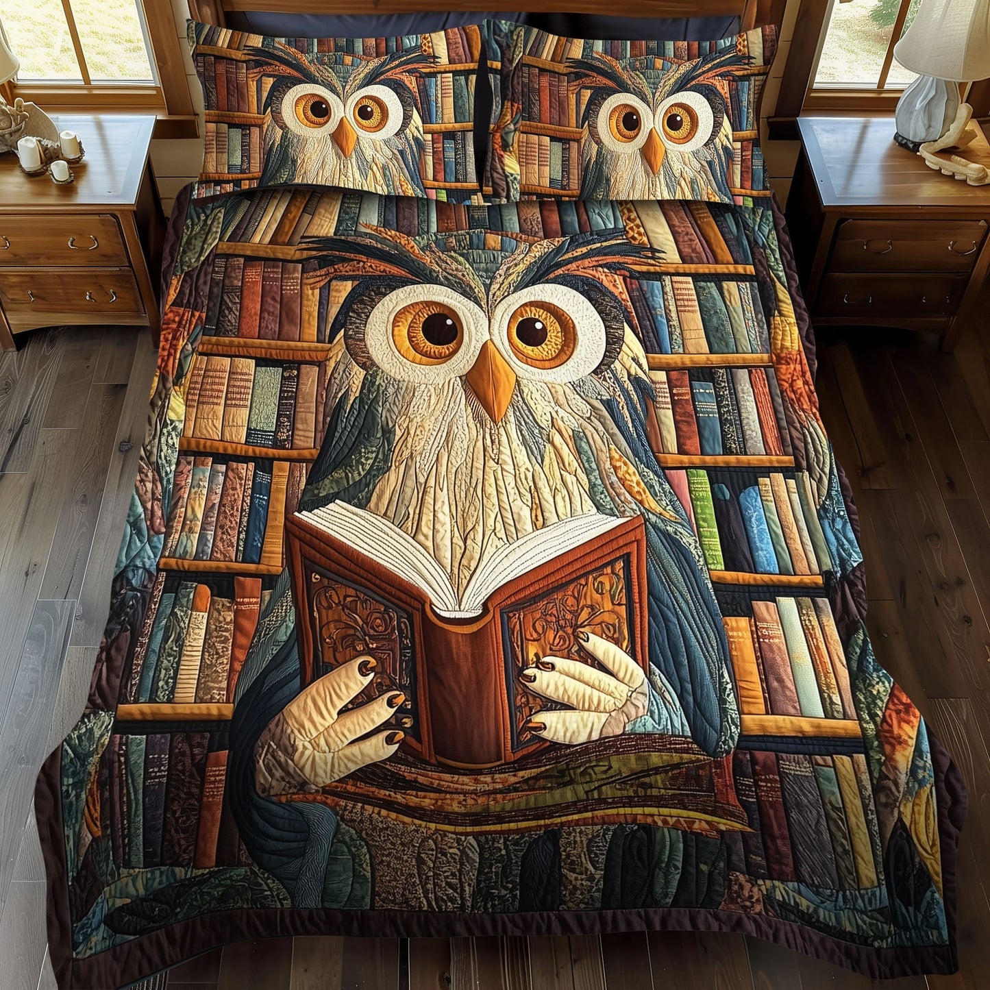 Wisdom in the Pages 3-Piece Quilted Bedding Set - Single (59" x 70")