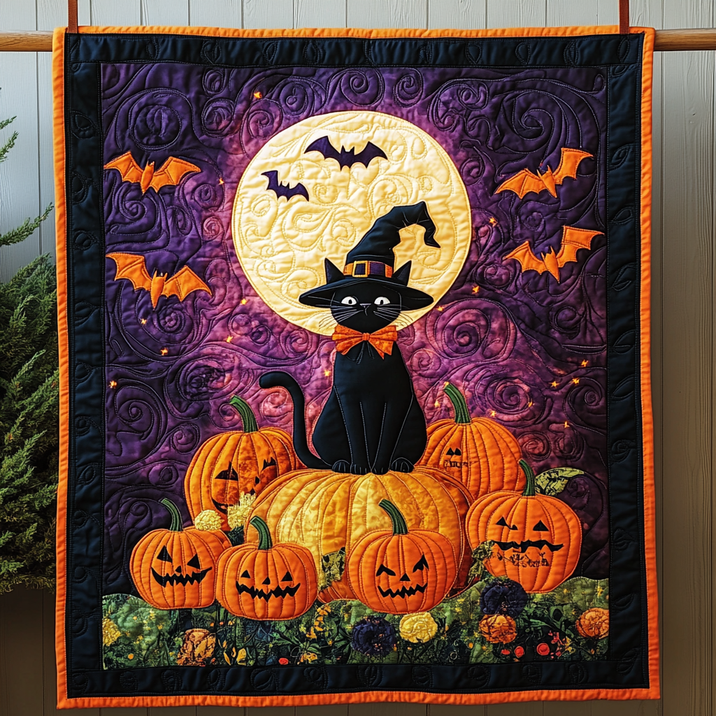 Witch's Night Out Quilted Blanket - Throw (55" x 60")