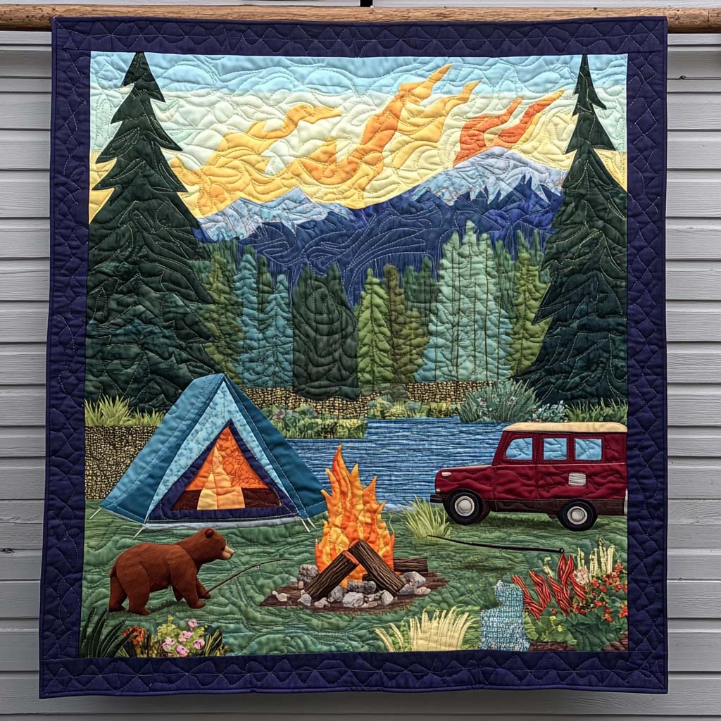 Wooded Bliss Quilted Blanket - Throw (55" x 60")
