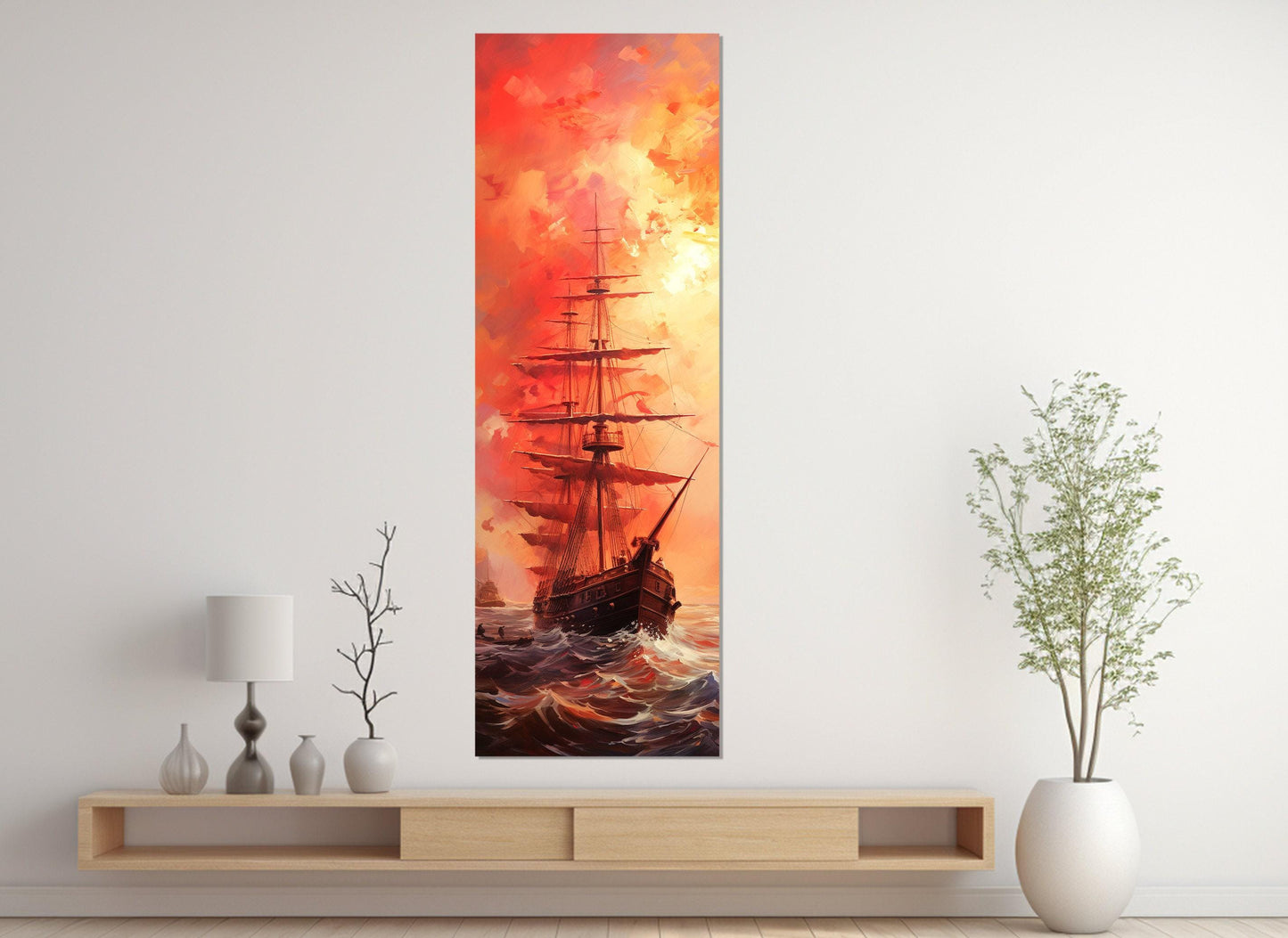 Vintage Sailboat Canvas Print - Framed Nautical Wall Art | Ready to Hang