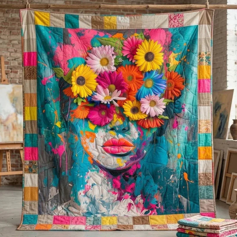 Abstract Muse Quilt Blanket - Quilted Blanket by Wild and Way