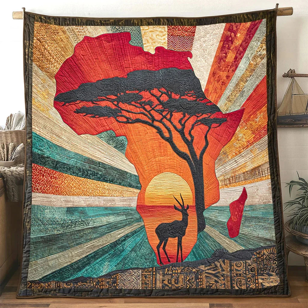 African Spirit Dawn Quilt Blanket