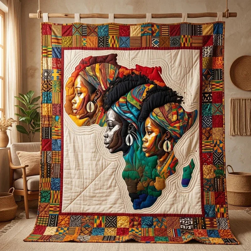 African Women Quilt Blanket - Quilted Blanket by Wild and Way