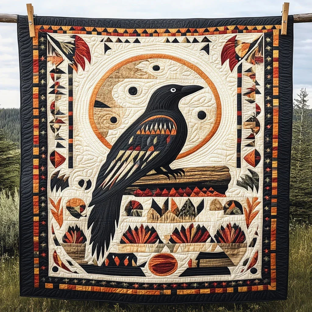 Ancestral Raven Quilt Blanket