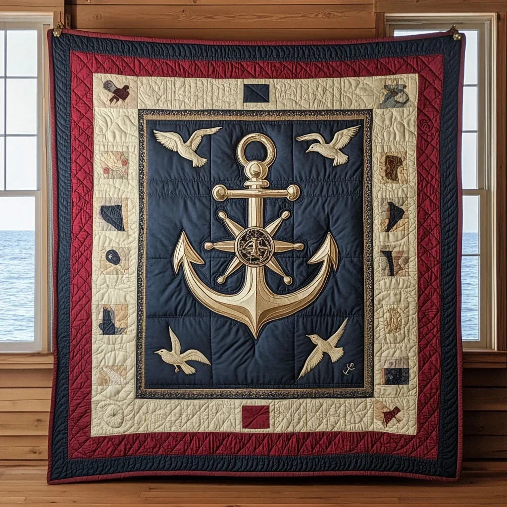 Anchor Crest Quilt Blanket