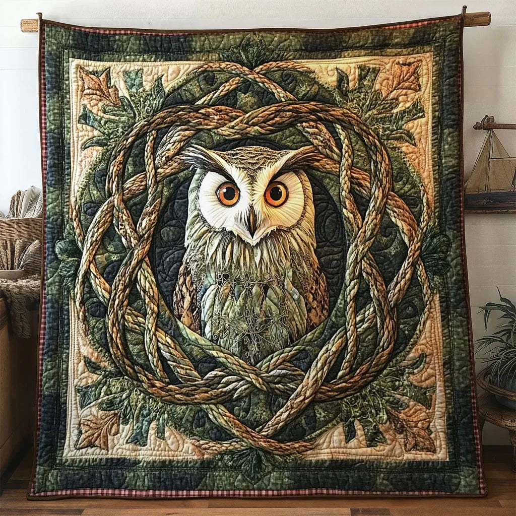 Ancient Spirit Owl Quilt Blanket
