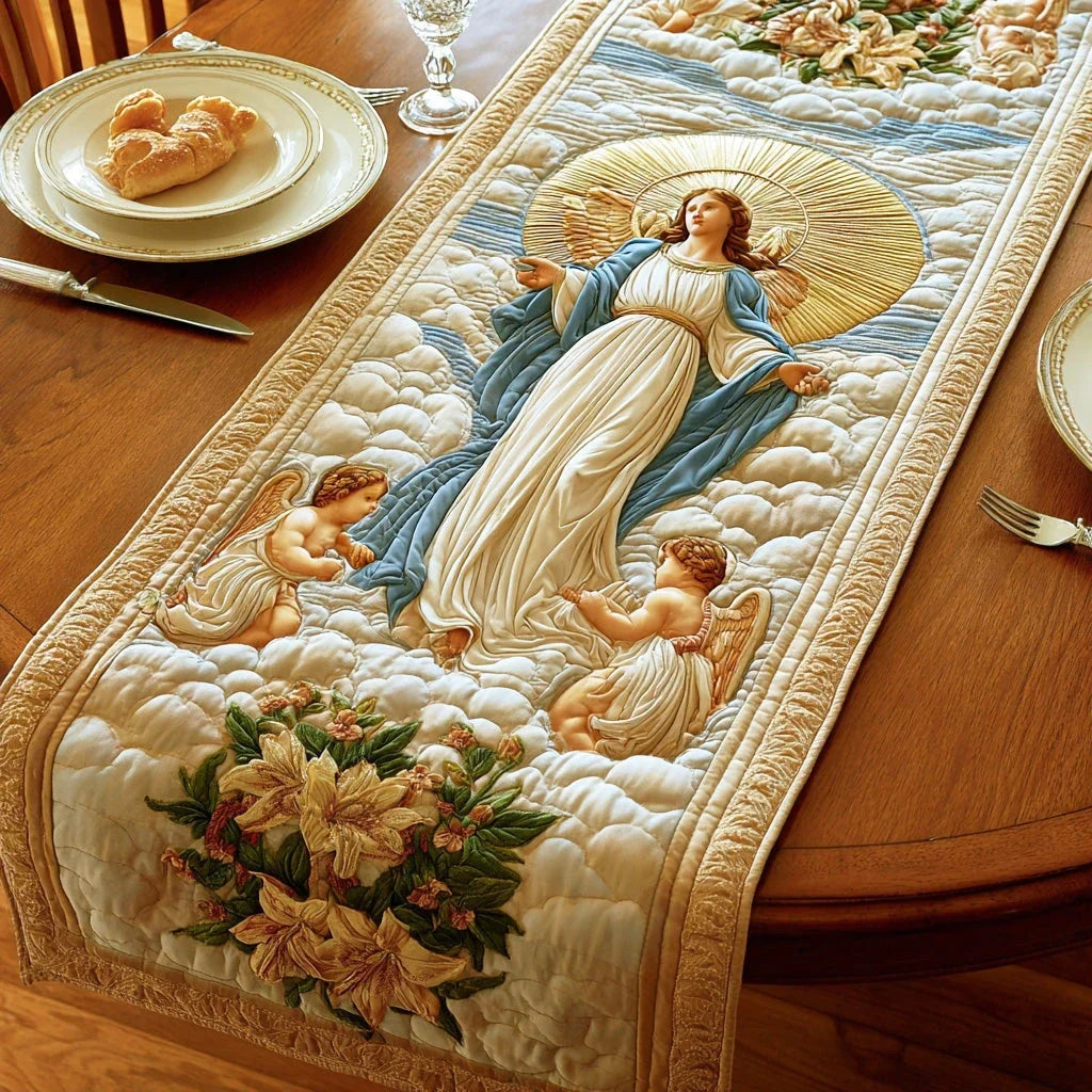Angelic Harmon Quilted Table Runner