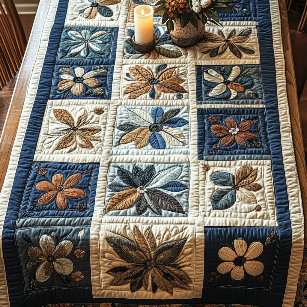 Antique Bloom Quilted Table Runner