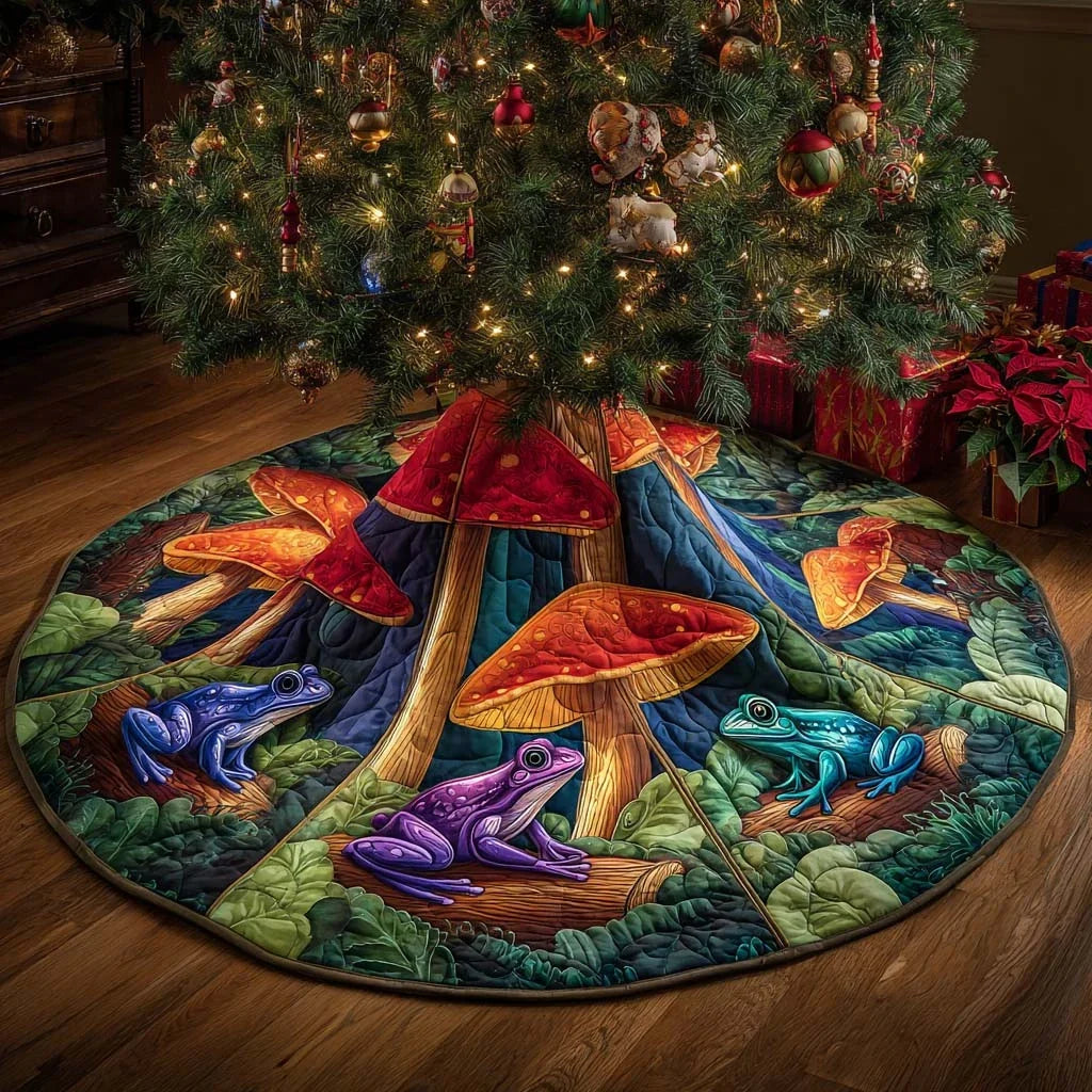 Aquatic Shroom Lagoon Quilted Tree Skirt