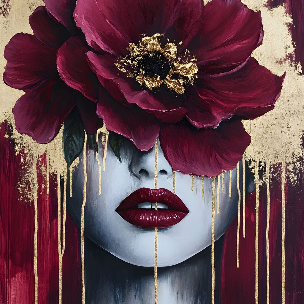 Golden Petals Silent Beauty Canvas Wall Art