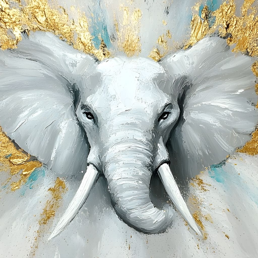 Majestic Elephant Radiance Canvas Wall Art