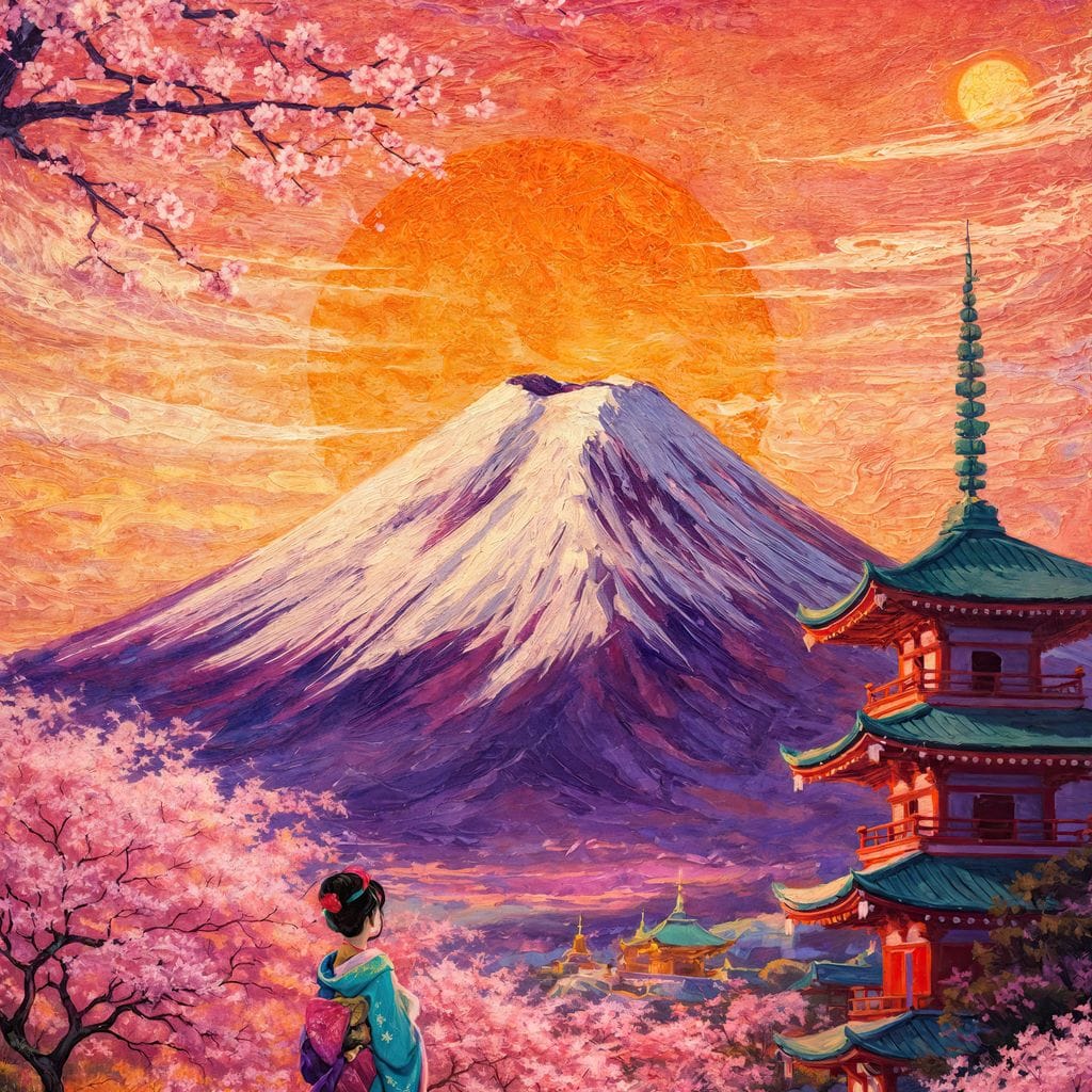 Sakura Sun Ascension Canvas Wall Art