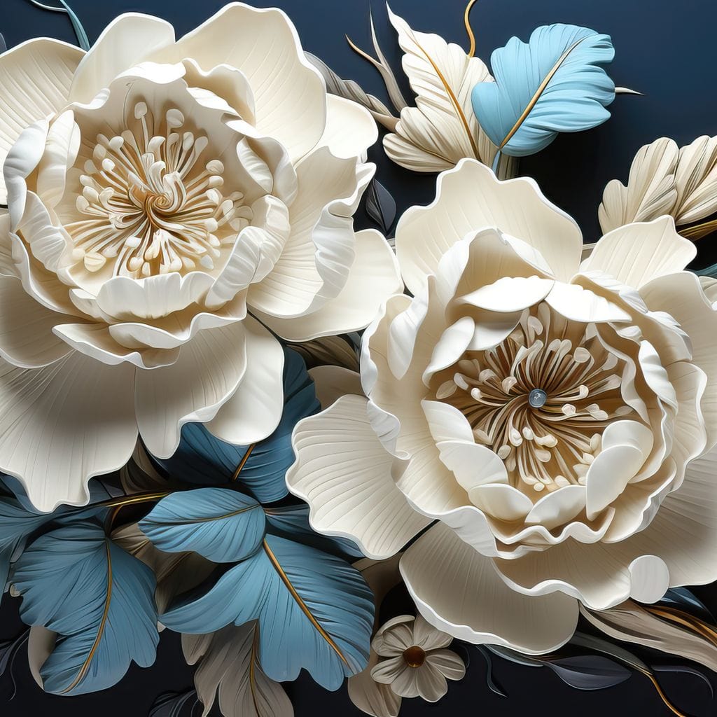 Lovely White Roses Canvas Wall Art