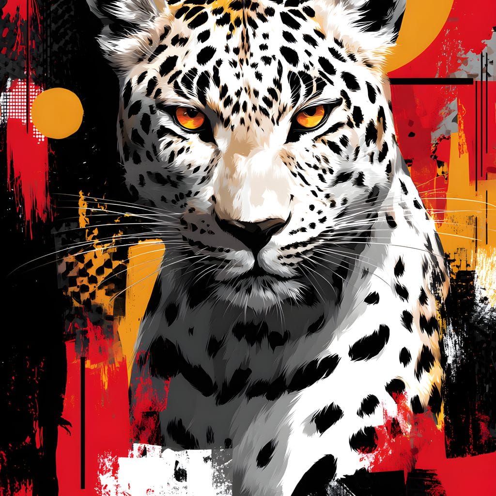 Golden Sun Leopard Stare Canvas Wall Art