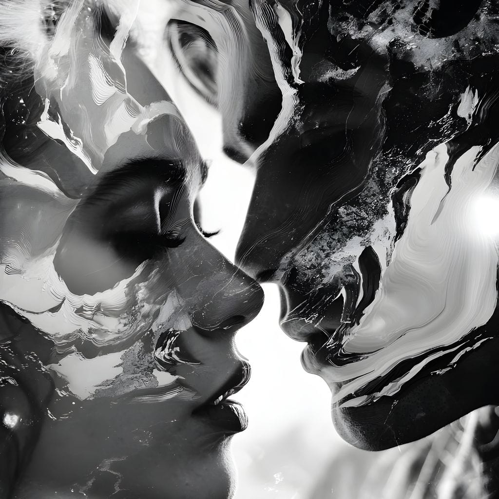 Luminous Liquid Kisses Canvas Wall Art