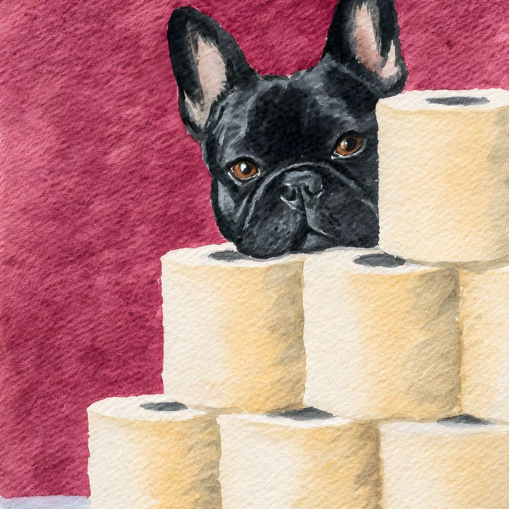 French Bulldog Toilet Roll Sentinel Canvas Wall Art