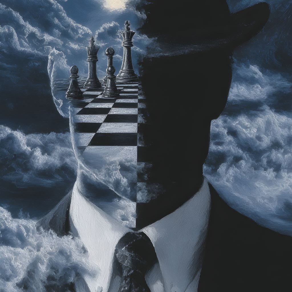 Surreal Chessboard Mind Horizon Canvas Wall Art