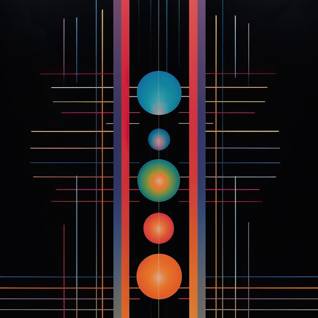 Futuristic Striped Colors Canvas Wall Art