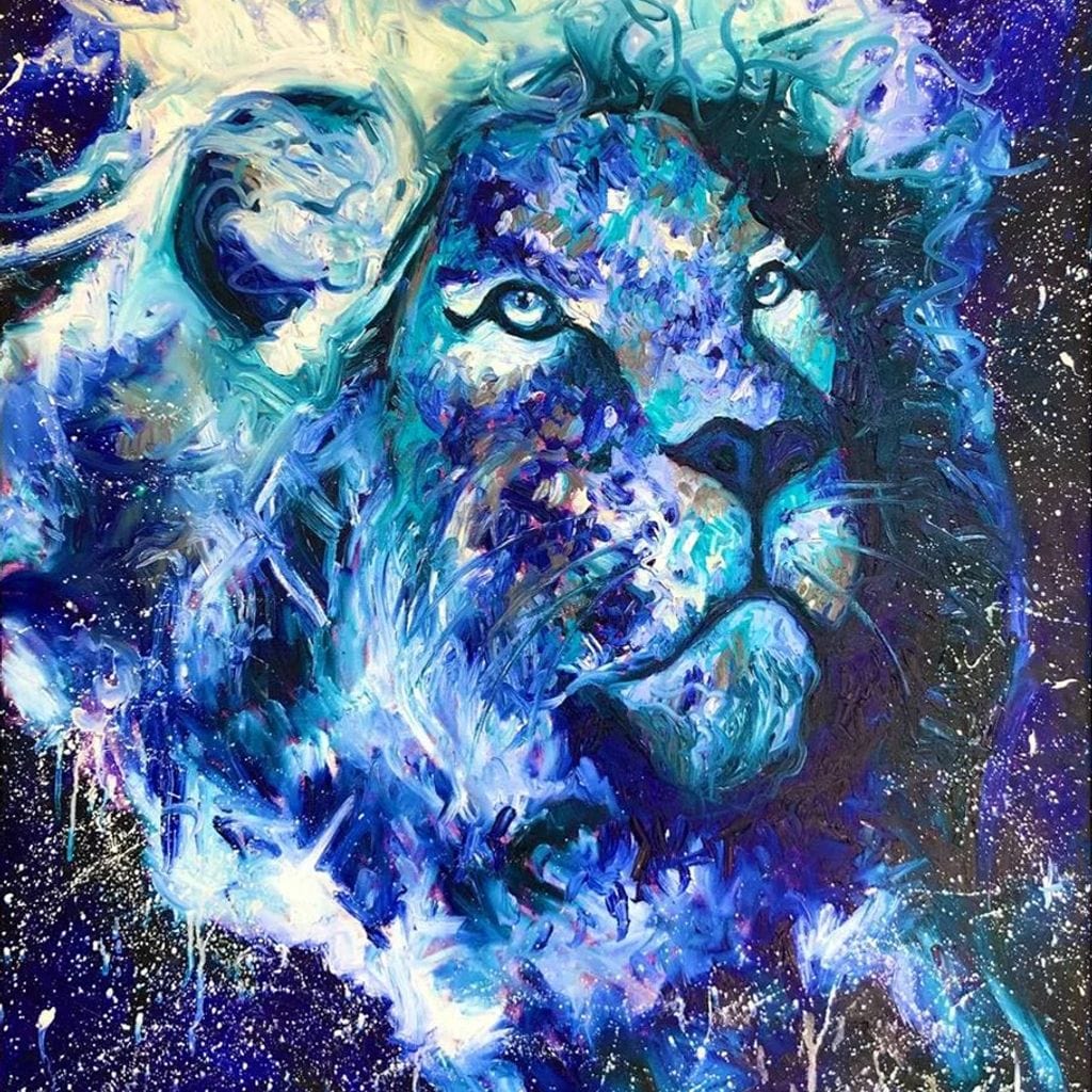 Astral Lion Canvas Wall Art