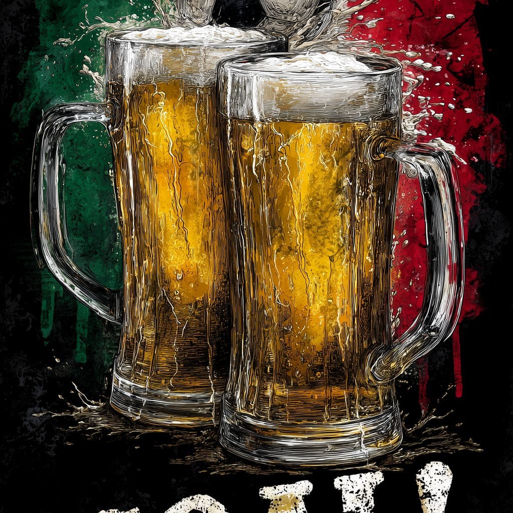 Italian Football Beer Goal Canvas Wall Art