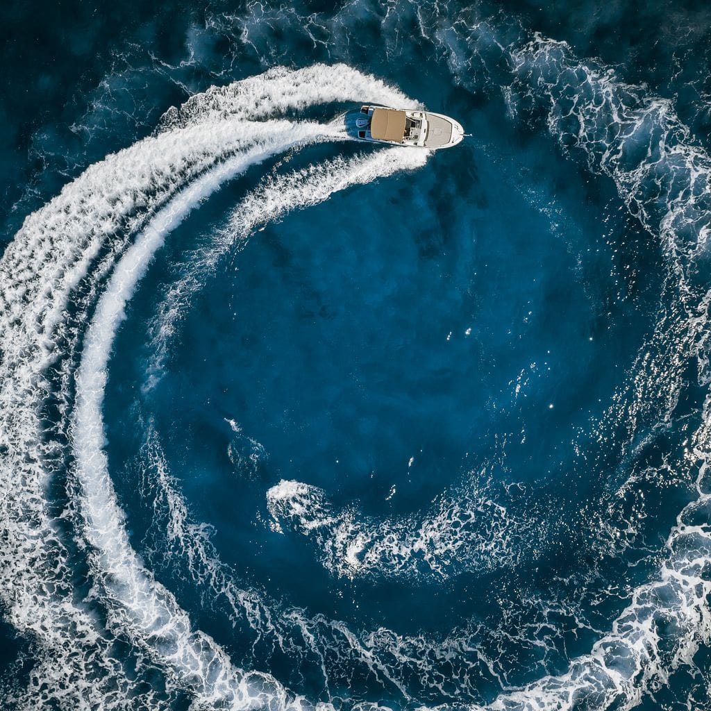 Boat Circle Canvas Wall Art