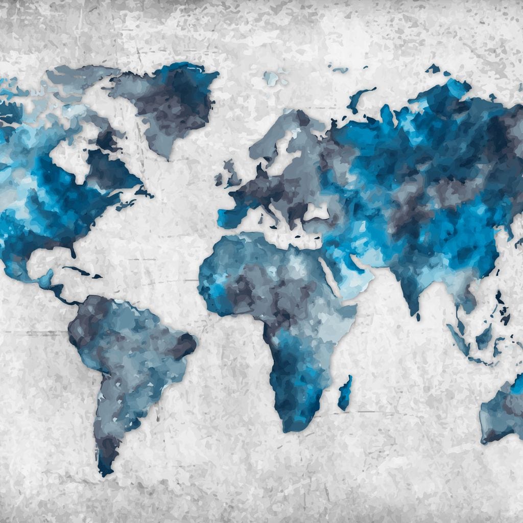 World Map 2 - Mateo Canvas Wall Art