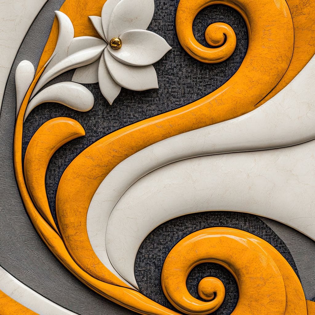 Fusion of Flower and Flow Canvas Wall Art