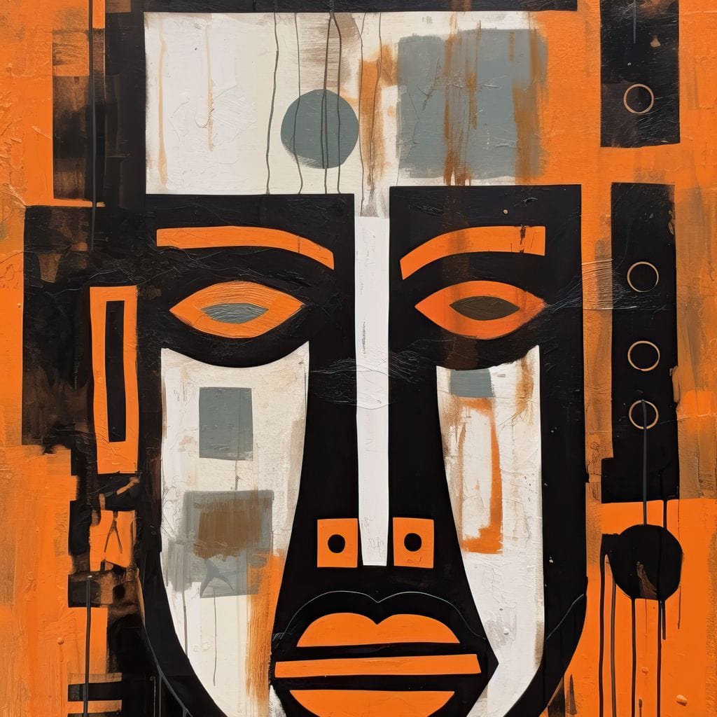 Tribal Mask Canvas Wall Art