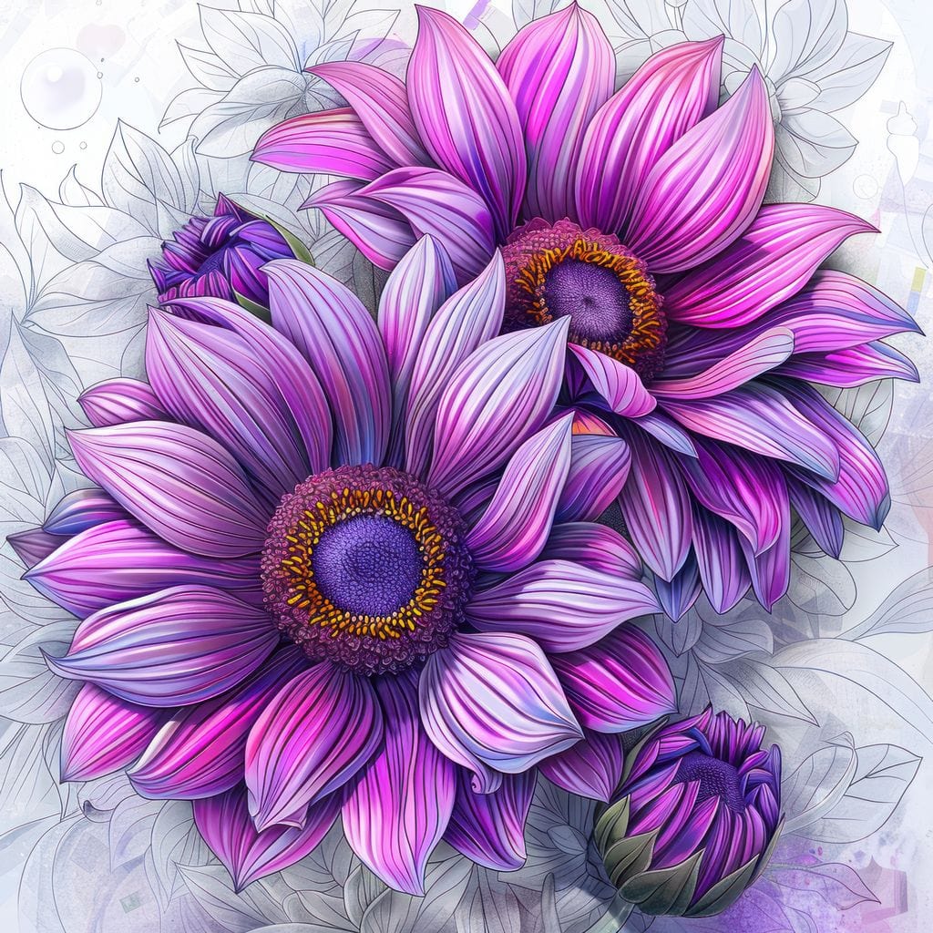 Purple Petal Parade Canvas Wall Art