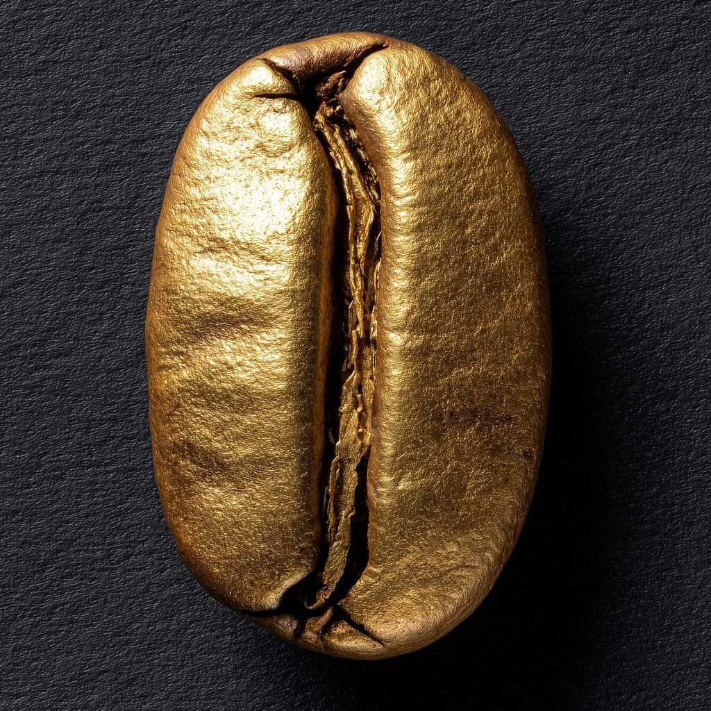 Golden Coffee Bean Minimalism Canvas Wall Art