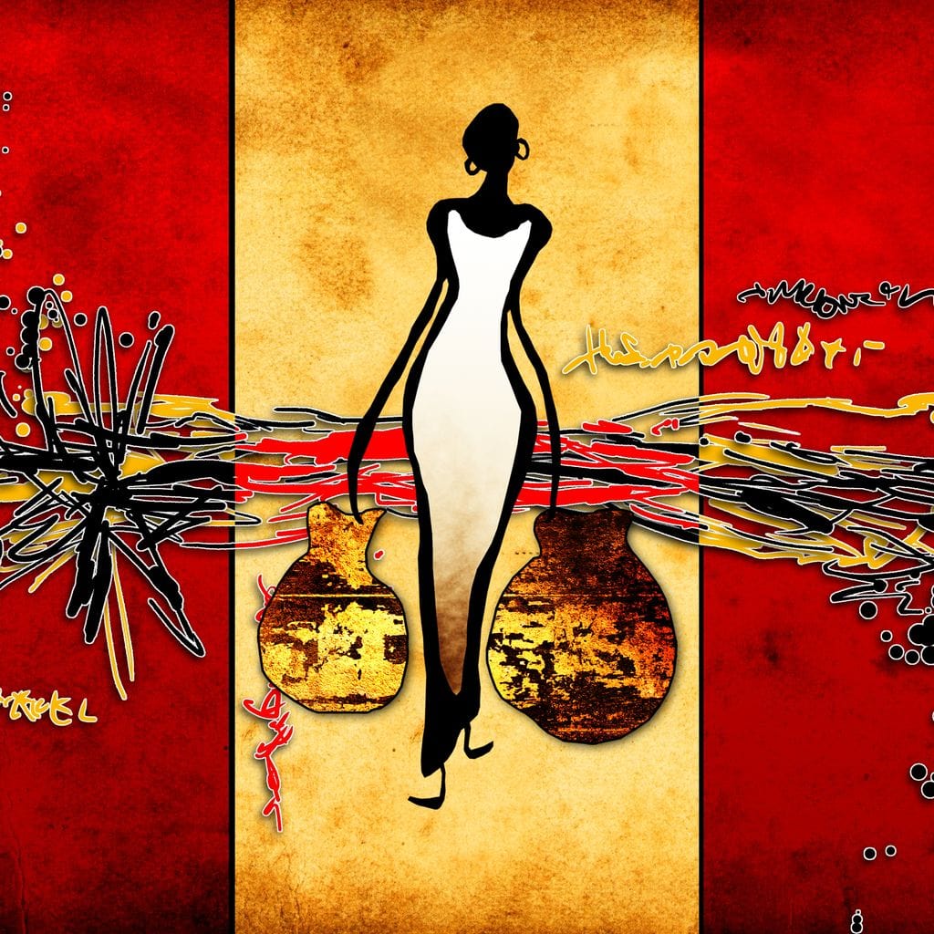 African Silhouette Canvas Wall Art