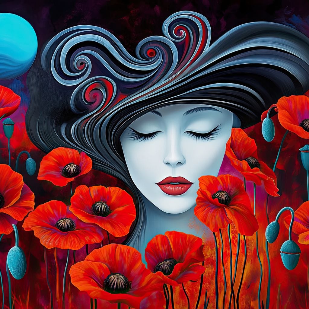 The Poppy Queen’s Dream Canvas Wall Art