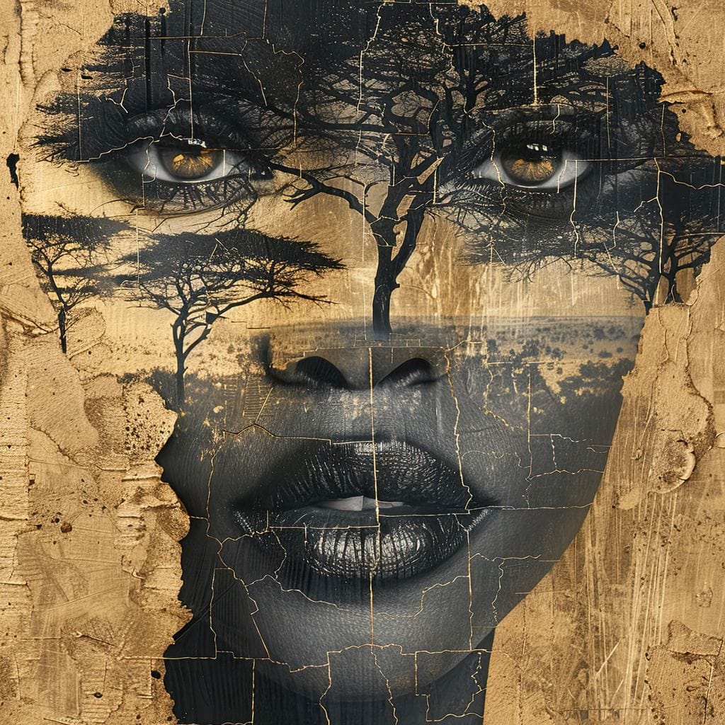 Golden Gaze Through the Jungle Canvas Wall Art