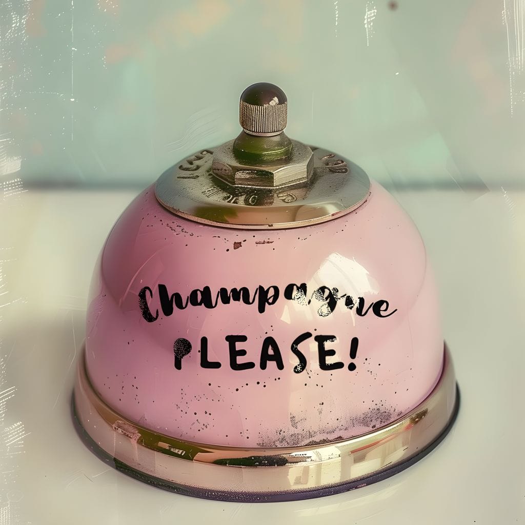 Champagne Please Service Bell Canvas Wall Art