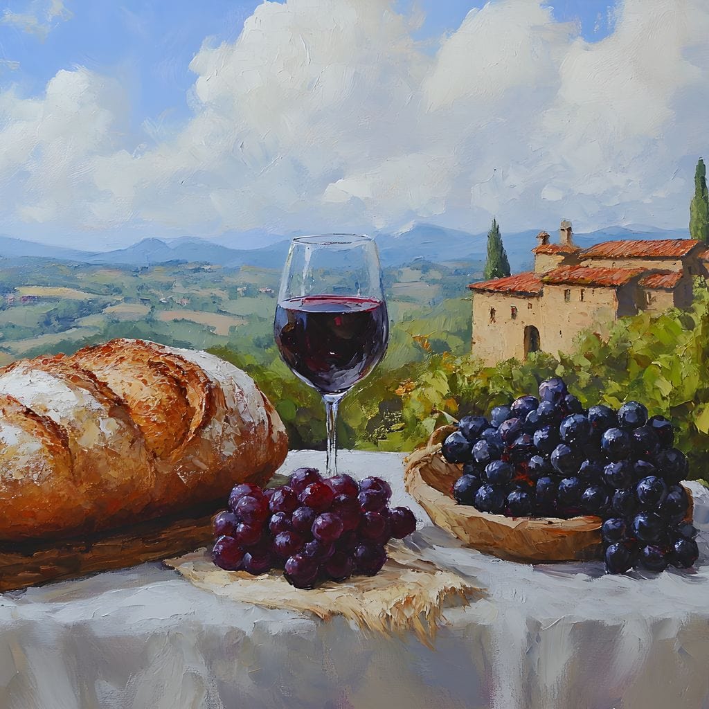 Tuscan Vineyard Bounty Canvas Wall Art
