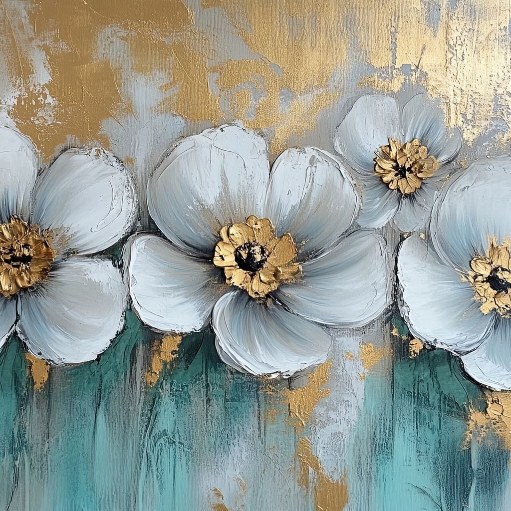 Golden Petals Dreamscape Blooms Canvas Wall Art