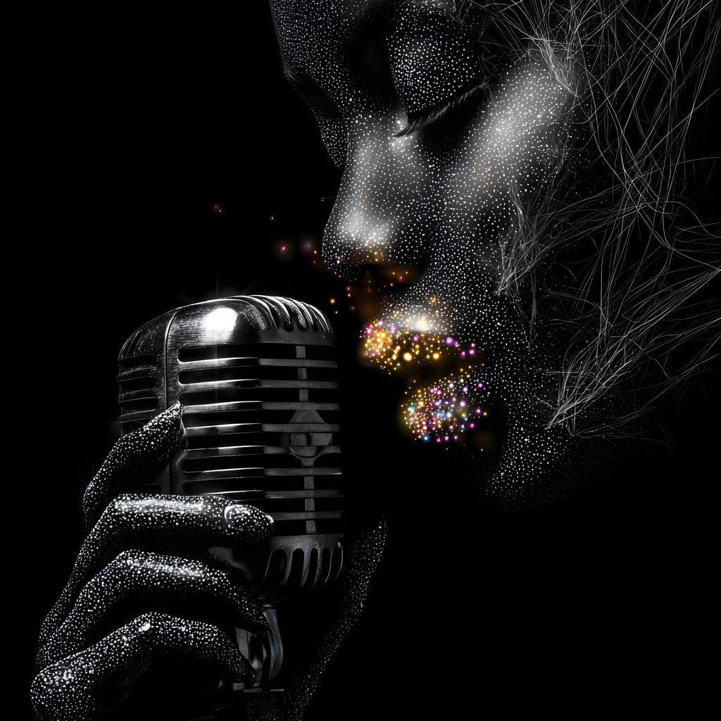 Stardust Singer Noir Portrait Canvas Wall Art