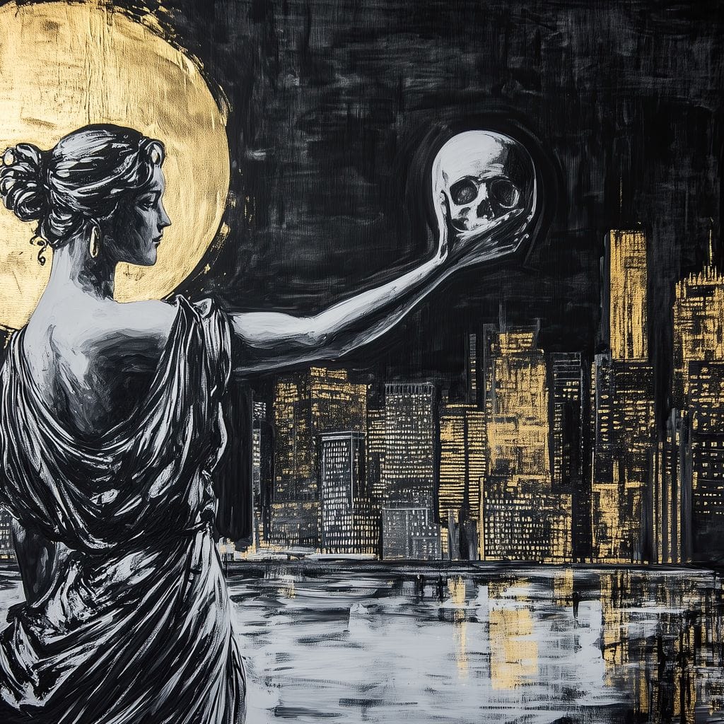 Golden Reflection Over the City Canvas Wall Art