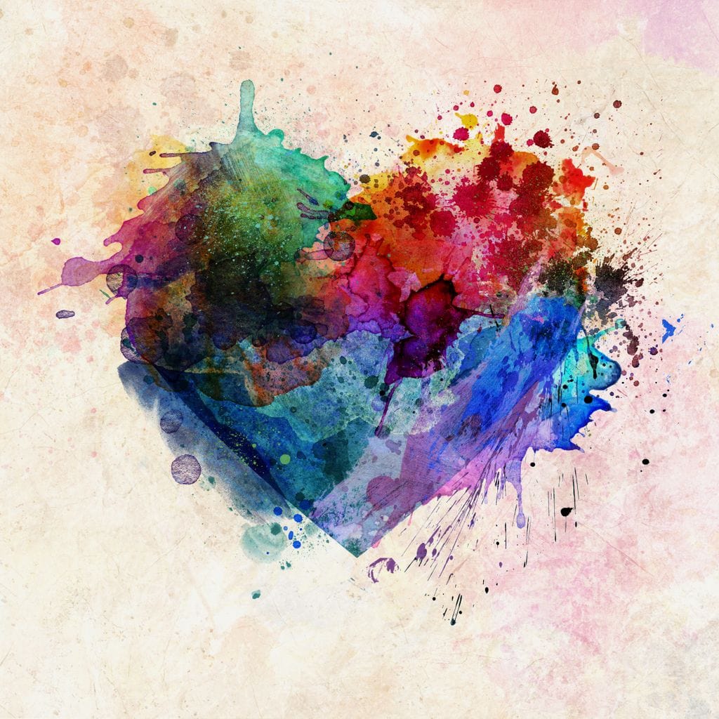 Heart Splash Canvas Wall Art