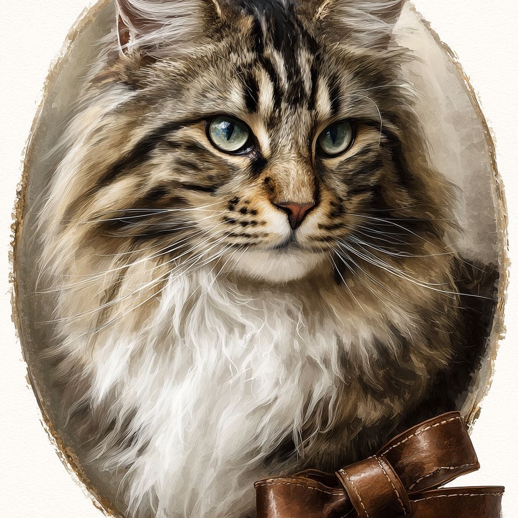 Blue Eyed Tabby Cat Portrait Canvas Wall Art